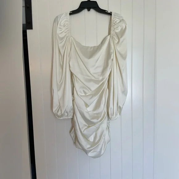 Oh Polly | Dresses | Long Sleeve Backless Satin Mini Dress | Poshmark